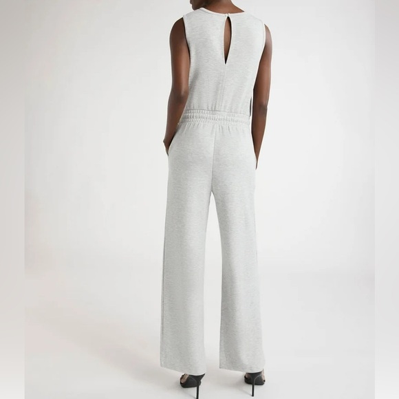 Scoop Women’s Ultimate ScubaKnit Racerback Wide Leg Jumpsuit Grey Size Small NEW - Picture 12 of 13